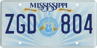 MS license plate ZGD804