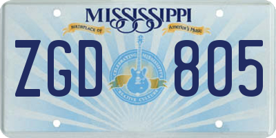 MS license plate ZGD805