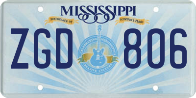 MS license plate ZGD806