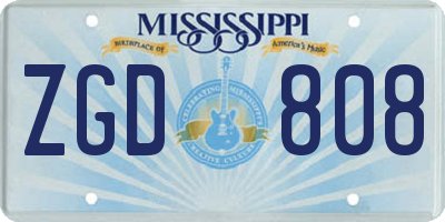 MS license plate ZGD808
