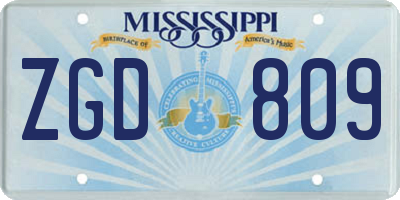 MS license plate ZGD809