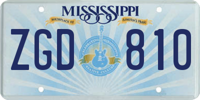 MS license plate ZGD810