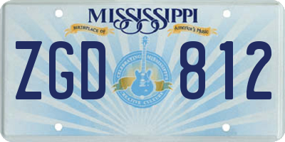 MS license plate ZGD812
