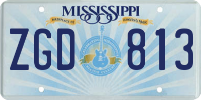 MS license plate ZGD813