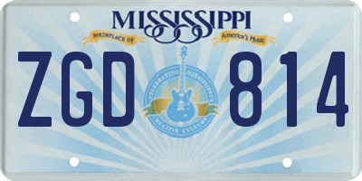 MS license plate ZGD814