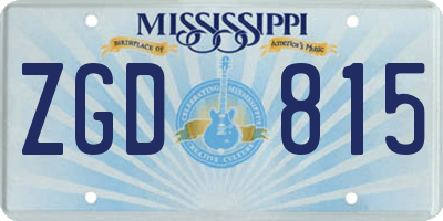 MS license plate ZGD815