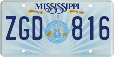 MS license plate ZGD816