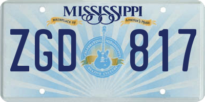 MS license plate ZGD817