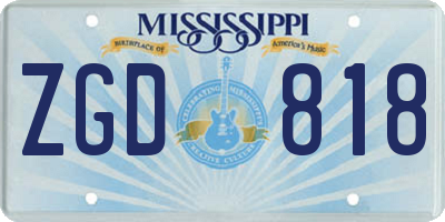 MS license plate ZGD818