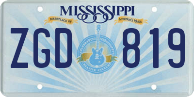 MS license plate ZGD819
