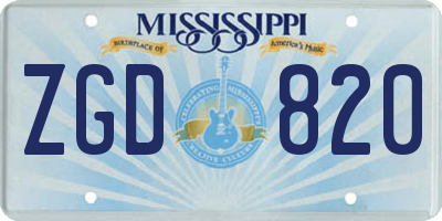 MS license plate ZGD820