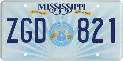 MS license plate ZGD821