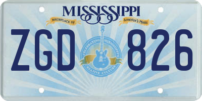 MS license plate ZGD826
