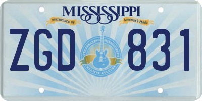 MS license plate ZGD831