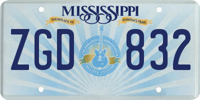 MS license plate ZGD832