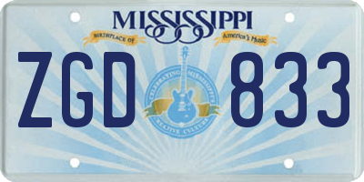 MS license plate ZGD833