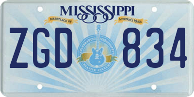 MS license plate ZGD834