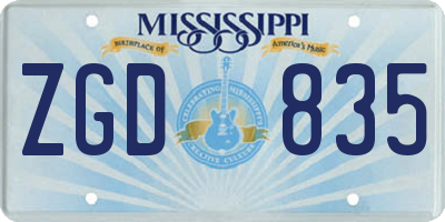 MS license plate ZGD835
