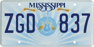 MS license plate ZGD837