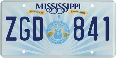 MS license plate ZGD841