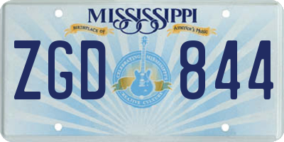 MS license plate ZGD844
