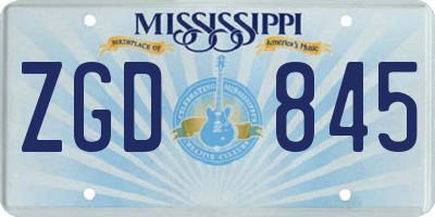 MS license plate ZGD845