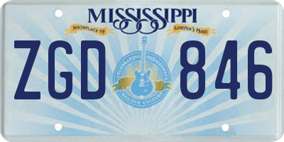MS license plate ZGD846