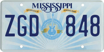MS license plate ZGD848