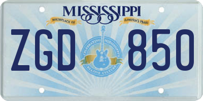 MS license plate ZGD850