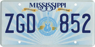 MS license plate ZGD852