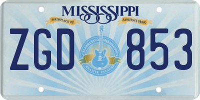 MS license plate ZGD853