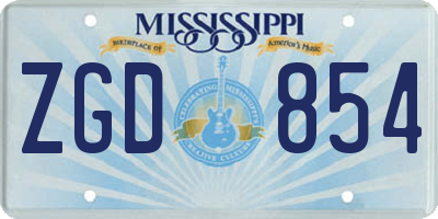 MS license plate ZGD854