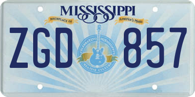 MS license plate ZGD857