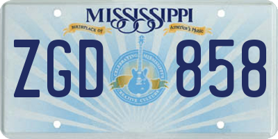 MS license plate ZGD858