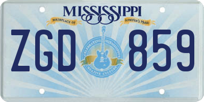 MS license plate ZGD859