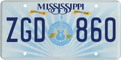 MS license plate ZGD860