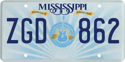 MS license plate ZGD862