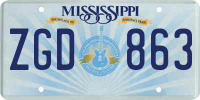 MS license plate ZGD863