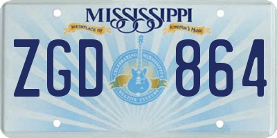 MS license plate ZGD864