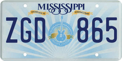 MS license plate ZGD865