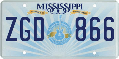 MS license plate ZGD866
