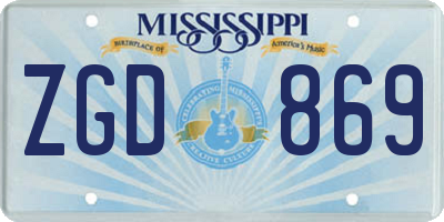 MS license plate ZGD869