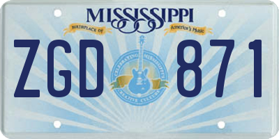 MS license plate ZGD871