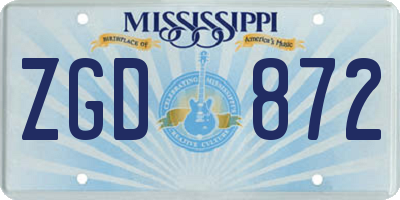 MS license plate ZGD872