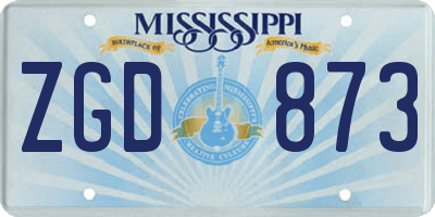 MS license plate ZGD873