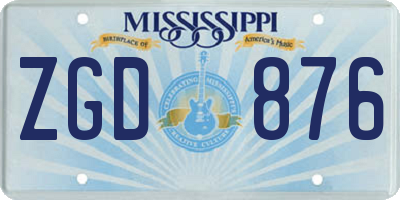 MS license plate ZGD876