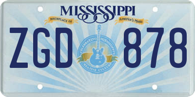 MS license plate ZGD878