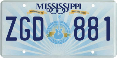 MS license plate ZGD881