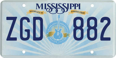 MS license plate ZGD882