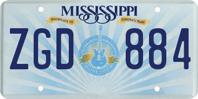 MS license plate ZGD884